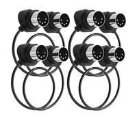 FORE Lot de 4 câbles MIDI d'angle miroir de 60 cm à 45 degrés avec connecteurs ultra petits plugs Tight Space, 5 broches DIN compatibles avec clavier MIDI, interface, guitare - 60 cm