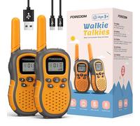 FOREDOM Talkie Walkie Enfants Rechargeable, Talkie-Walkie Longue Portée pour Garçons & Filles de 3-12 Ans avec Lampe, Lot de 2 - Orange