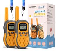 FOREDOM Talkie Walkie Enfants, Talkie-Walkie Longue Portée pour Garçons & Filles de 3-12 Ans avec Lampe, Cordons, Lot de 2 - Orange