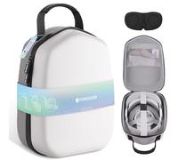 FOREGOER Housse rigide de transport compatible avec Oculus Meta Quest 3/Quest 3S/Quest 2/Vision Pro avec Elite Strap pour casque de jeu VR et contrôleurs tactiles, Accessoires de stockage et de voyage