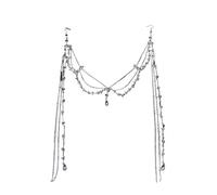 Forehead Dance Eyebrow Pendant Headdress Chain Water Drop Women's Bridal Hair Ornament Head Chain Headdress pour les occasions spéciales et les festivals(White)