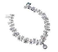 Forehead Headband Rhinestone Bridal Head Chain Wedding Hair Accessories Bride Girl Headwear Pageant pour les occasions spéciales et les festivals(Silver 6)