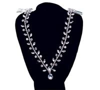Forehead Headband with Combs Rhinestone Women Headdress Water Drop Bridal Wedding Hair Ornament Bride Head Chain pour les occasions spéciales et les festivals(Silver 2)