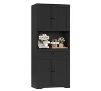 FOREHILL Buffet Cuisine, Meuble Cuisine avec 4 Portes 1 Tiroir, Meuble de Rangement avec Trou de Câbles Étagères Réglables Vaisselier Salle à Manger pour Micro-Ondes 75x40x180cm