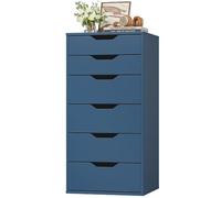 FOREHILL Commode 6 Tiroirs Chiffonnier Haut Commode Chambre 90.5 cm Bleu | Commode chambre adulte, 45x40x90.5cm, Meuble de rangement pour bureau salon entrée,coins, Rangement pour cosmétique/vêtements
