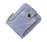 Foreign Trade Étui portefeuille à fermeture éclair horizontale en denim pour homme Bleu clair Taille unique
