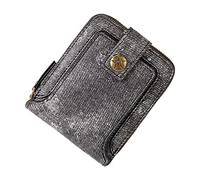 Foreign Trade Étui portefeuille court multifonction en denim avec fermeture éclair pour homme Noir Taille unique