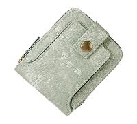 Foreign Trade Portefeuille court multifonction en denim avec fermeture éclair horizontale et porte-carnet de chèques pour femme Vert Taille unique