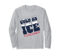 Foreigner Cold As Ice Frozen Lettering Classic Rock Band Manche Longue