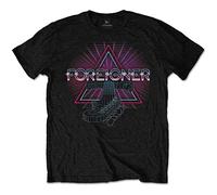 Foreigner - T-Shirt # S Black Unisex # Neon Guitar [Import]