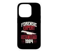 Forensic Expert Since Birth 1984 True Crime Thème Anniversaire Coque pour iPhone 14 Pro