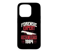 Forensic Expert Since Birth 1984 True Crime Thème Anniversaire Coque pour iPhone 15 Pro