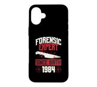 Forensic Expert Since Birth 1984 True Crime Thème Anniversaire Coque pour iPhone 16 Plus