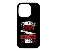 Forensic Expert Since Birth 1998 True Crime Thème Anniversaire Coque pour iPhone 14 Pro