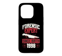 Forensic Expert Since Birth 1998 True Crime Thème Anniversaire Coque pour iPhone 15 Pro
