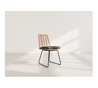 Lisa Design - Lot de 4 chaises Forenza - Effet rotin - Bois/Noir - H. 89 cm
