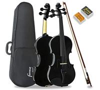 Forenza Uno Série 3/4 Taille De Violon Pour Débutants Avec Étui Dur Léger, Arc En Bois, Colophane, Cordes En Acier - Noir