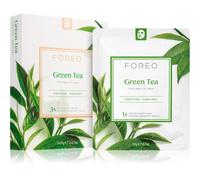 Foreo Farm To Face Sheet Mask Green Tea Masque Tissu Apaisant Pour Peaux Mixtes 3x20 Ml