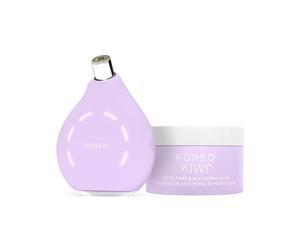 FOREO Smooth & Resurface KIWI derma Microdermabrasion - Extracteur point noir visage + KIWI Masque actif pores et points noirs 100g - Aspirateur point noir - Sans bandelettes - Aspirateur point noir