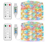Forepin 150LED Guirlande Lumineuse, 15M USB Etanche Guirlande LED 8 Modes avec Télécommande et Minuterie, Lumière Etoilée en Fil de Cuivre pour Interieur, Décoration, Noël, Oirée, Mariage, Fête