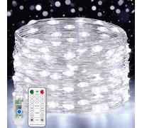 Forepin 150LED Guirlande Lumineuse, 15M USB Etanche Guirlande LED 8 Modes avec Télécommande et Minuterie, Lumière Etoilée en Fil de Cuivre pour Interieur, Décoration, Noël, Oirée, Mariage, Fête