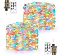 Forepin Guirlande Lumineuse, 2 Pièces 18M 150LED Guirlande Lumineuse Exterieure avec Prise 8 Modes Etanche avec Minuterie Guirlande Décorative Intérieur pour Chambre Noël Mariage Fête Anniversaire