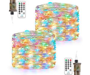 Forepin Guirlande Lumineuse, 2 Pièces 18M 150LED Guirlande Lumineuse Exterieure avec Prise 8 Modes Etanche avec Minuterie Guirlande Décorative Intérieur pour Chambre Noël Mariage Fête Anniversaire