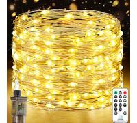 Forepin Guirlande Lumineuse 23M, 200 LED Guirlande Noel, Imperméable, 8 Modes, Blanc Chaud, pour Décoration Intérieure Extérieure, Noël, Jardin, Anniversaire, Mariage, Christmas