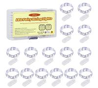 Forepin Guirlande Lumineuse à Pile, 2M Guirlande LED Blanc Froid 20 LED Fée Chaîne Lumières IP67 Étanche pour Décoration Sapin de Noël/Mariage/Jardin/Terrasse, 15 Pack