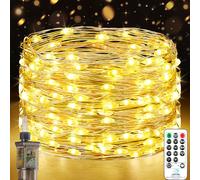 Forepin Guirlande Lumineuse LED, 18M 150LED Guirlande Lumineuse Intérieur Prise 8 Modes Étanche Lumières de Noël pour Décoration Intérieure Extérieure, Jardin, Anniversaire, Mariage, Sapin de Noël