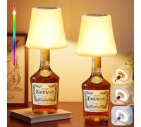 Forepin Lampe Bouteille Sans Fil, Lampe de Table Sans Fil Rechargeable, 3 Températures Couleur & RGB, USB-C, Touche Tactile, IP54 Etanche pour Restaurant Bar Café Bureau Camping (Sans les Bouteilles)