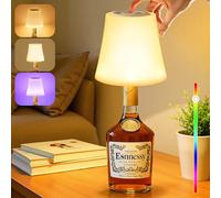 Forepin Lampe Bouteille Sans Fil, Lampe de Table Sans Fil Rechargeable, 3 Températures Couleur & RGB, USB-C, Touche Tactile, IP54 Etanche pour Restaurant Bar Café Bureau Camping (Sans les Bouteilles)