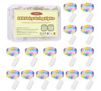 Forepin LED Fée Chaîne Lumières, Lot de 15 Guirlande Lumineuse à Pile 2M 20 LED IP67 Étanche Fil de Cuivre pour Décoration Noël Fête Mariage Jardin Terrasse
