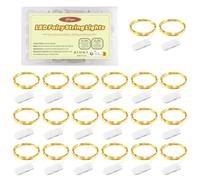 Forepin Lot de 20 Guirlande Lumineuse, 1M 10LEDs Guirlandes Lumineuses à Piles, Mini Guirlande LED à Pile Étanche Blanc Chaud Guirlande lumineuse intérieur pour Noël Mariage Fête Jardin Mason