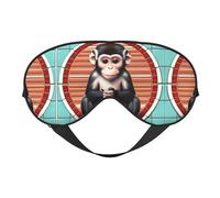 FoRes Masques de sommeil soyeux The Silent Monkey Eye Cover en satin doux élastique pour homme et femme - Étoiles de nuit silencieuses, noir