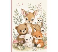 Forest Animals Notebook for kids 120 Lined Pages: A5 Notebook for School, Writing, Notes and Journaling