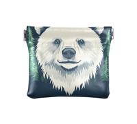 Forest Bear Porte-monnaie en cuir Bleu foncé, Forest Bear Bleu foncé, 4.33x3.74In, Forest Bear Bleu foncé