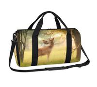 Forest Big Antlers Sac de sport en forme de bois de cerf pour le w nd Sac fourre-tout décontracté pour enfants filles garçons femmes hommes