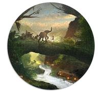 Forest Bridge éléphant Circulaire Puzzle Convient pour Adultes Et Enfants 1000 Pièces Fun Défiant Jeu Éduchatif Décoration Maison Unique (67.5x67.5cm)