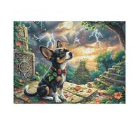 Forest Cute Chien 500 Pièces Puzzle Adolescent en Carton Anti Déchirure Animal Animal de Compagnie Poupée Difficulté Moyenne Activité Éducative Passe Temps Petit Prix Pas Cher Premium 500 PCS