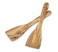 Forest Decor Lot de 2 spatules en bois naturel pour la cuisine, la pâtisserie et le service des aliments, style maison de ferme vintage, fabriqué à la main en Allemagne