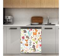 Forest Fox Dee Couverture magnétique pour lave-vaisselle, motif fleurs printanières pour réfrigérateur, cuisine, porte, 58,4 x 66 cm