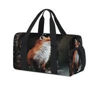 Forest Fox Sac de sport avec motif renard et animaux pour le week-end, sac fourre-tout décontracté pour voyage, gym, enfants, filles, garçons, femmes, hommes
