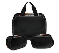 Forest Fox Trousse de maquillage translucide pour homme et femme, motif renard, trousse de toilette, trousse de douche, 3 pièces, articles de toilette de voyage, couleur, XL, Trousse de maquillage