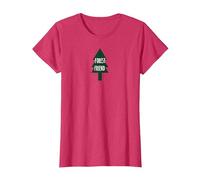 Forest Friend Eco Nature Lover Pin Tree T-Shirt, Femme, Rouge chiné, S