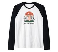 Forest Friend - Motif Champignon des Bois Mignon Manche Raglan