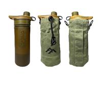 Forest Fundamentals Pochette isotherme pour bouteille | Compatible avec les filtres à eau Grayl, les bouteilles à large ouverture de 946 ml et les tasses gigognes | Toile de coton cirée faite à la