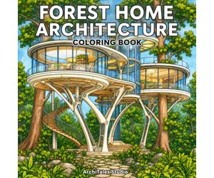 Forest Home Architecture Coloring Book: 50 Woodland Homes Through the Ages - From Primitive Leaf Shelters and Treehouses to Cozy Cabins, Modern Glass Houses, and Eco Forest Villas