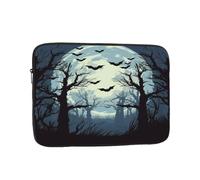 Forest - Housse pour ordinateur portable pleine lune de 43,2 cm, motif chauve-souris d'Halloween pour homme et femme, résistante à l'eau, résistante aux chocs