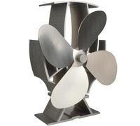 Forest Master - Ventilateur de poêle semi-chauffé SuperFast - Ventilateur de cheminée efficace et alimenté par la chaleur pour poêles à bois et poêles à bûches (acier inoxydable)